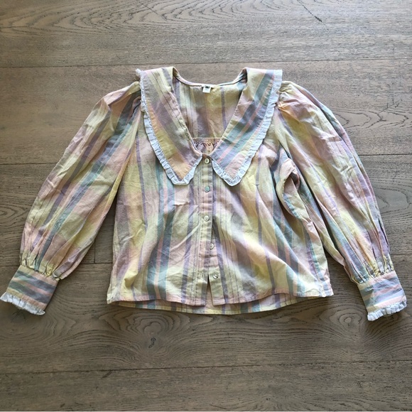 River Island Collared Stripe Blouse - Picture 1 of 12